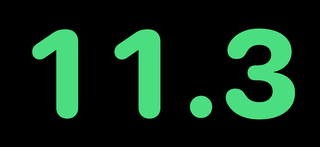 LapRabbit showing 11.3 in green on iPhone, partway through a length, in landscape