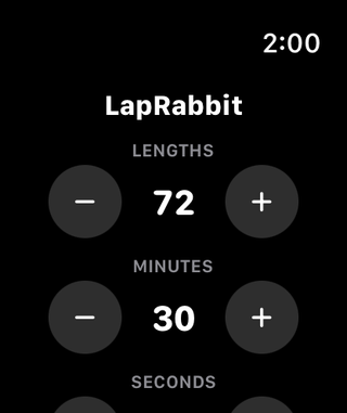 LapRabbit Setup screen on Apple Watch
